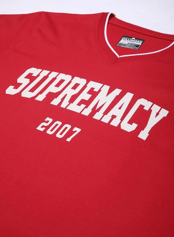 ديلينجر تيشيرت نسائي كبير بطبعة رقبة على شكل